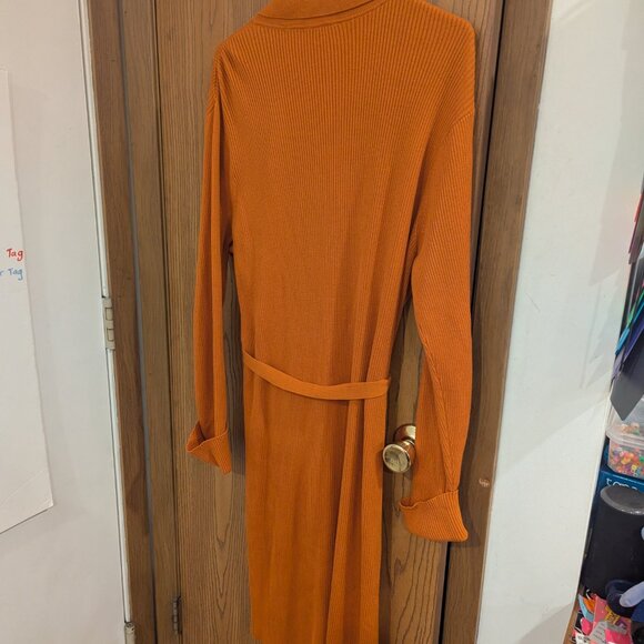 First Issue by Liz Claiborne Full Length Rust/Orange Cardigan or Belted Dress-XL - Picture 4 of 4